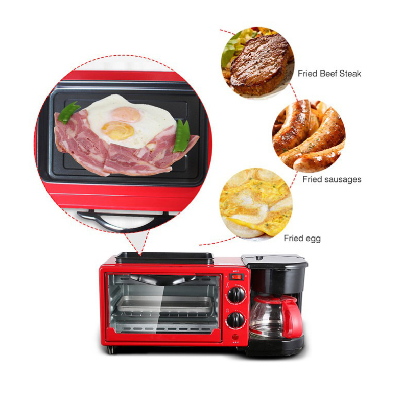 Raf 3 Ηλεκτρικός Φούρνος Καφετιέρα R.5308r 3 In 1 Breakfast Maker - Image 6