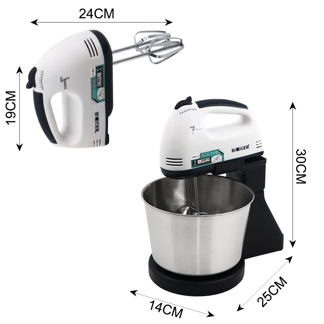 Μίξερ με inox κάδο 2Lt 260W Haeger HG-6637 μαύρο - Image 3