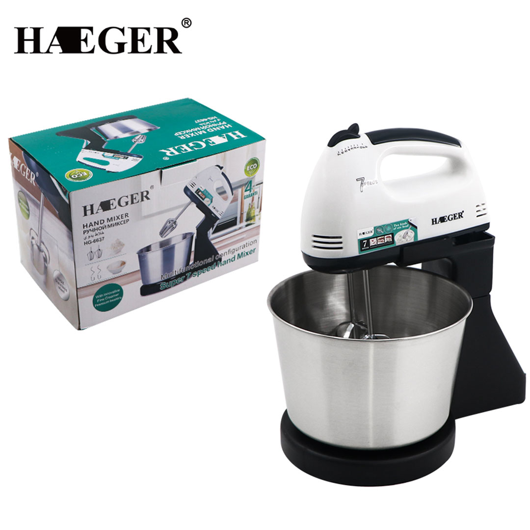 Μίξερ με inox κάδο 2Lt 260W Haeger HG-6637 μαύρο - Image 2
