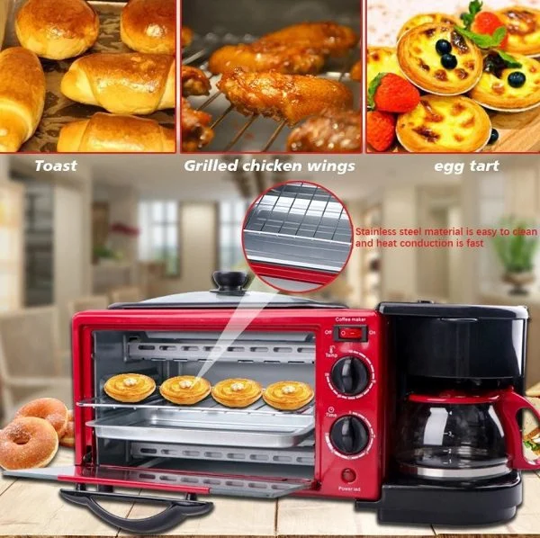 Raf 3 Ηλεκτρικός Φούρνος Καφετιέρα R.5308r 3 In 1 Breakfast Maker - Image 9