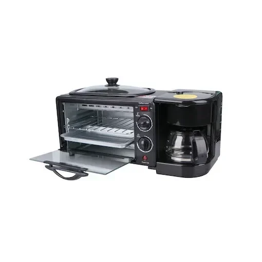 Ηλεκτρικός Πολυλειτουργικός Μίνι Φούρνος 3 σε 1 Haeger HG-5308B Καφετιέρα-Φούρνος-Ψησταριά Μαύρο 1250 W - Image 2
